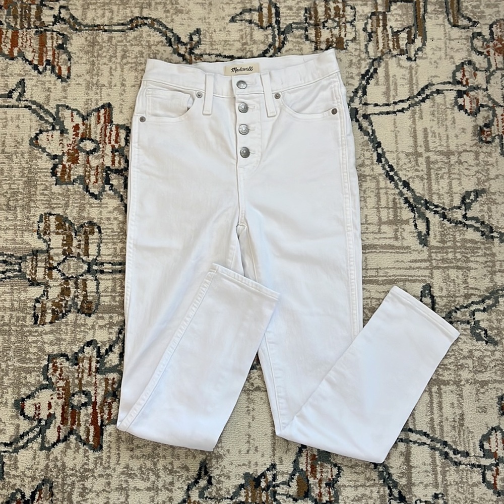 Madewell 10” High Rise Skinny Crop White Jeans